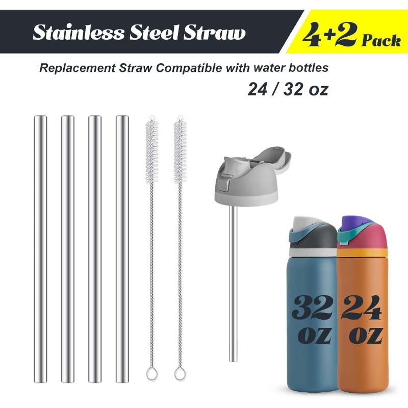 Reusable Straw - Металлические сменные трубочки для бутылок Owala