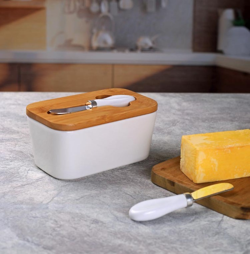 Bamboo Cutlery - Простая керамическая тарелка для масла с